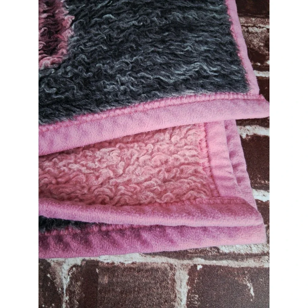 VTG Biederlack Blanket Disney Minnie Mouse Fleece Throw Reversible Pink 38x54